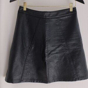 Zara Black Faux Leather Skirt